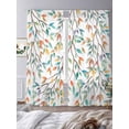 thumbnail image 3 of Colorful Leaf Sheer Curtains 2 Panels Set Spring Watercolor Orange Green Leaf Branch Sheer Window Curtains Light Filtering Rod Pocket Voile Drapes for Bedroom Living Room 52"X96", 3 of 8
