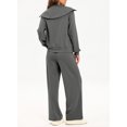 thumbnail image 3 of DOKOTOO Sweatsuits for Women 2 Piece Outfits Half Zip Sweatshirt Wide Leg Sweatpant Tracksuit Matching Set Women Clothing, 3 of 9
