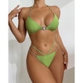 thumbnail image 2 of Bikini Halter Top Pantalones De Corte Alto Traje De Baño Dividido Elegante, Ligero Y Transpirable Para Fiesta En La Playa Verde S, 2 of 5
