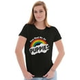 thumbnail image 4 of Had Me At Puppies Funny Rainbow Dog Womens Fitted Plus Size Graphic Tee Brisco Brands 2X, 4 of 5