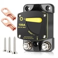 thumbnail image 1 of Disjoncteur 100 Ampères DC 12V-48V avec Interrupteur de Réinitialisation Manuelle pour Voiture Audio RV Bateau de Pêche Moteur, 1 * Disjoncteur, Noir, 1 of 8
