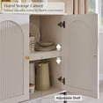 thumbnail image 4 of SinCiDo Wooden Bathroom Floor Cabinet with Adjustable Shelf, Modern Fluted Arched Freestanding Bathroom Storage Cabinet for Bathroom, 4 of 7
