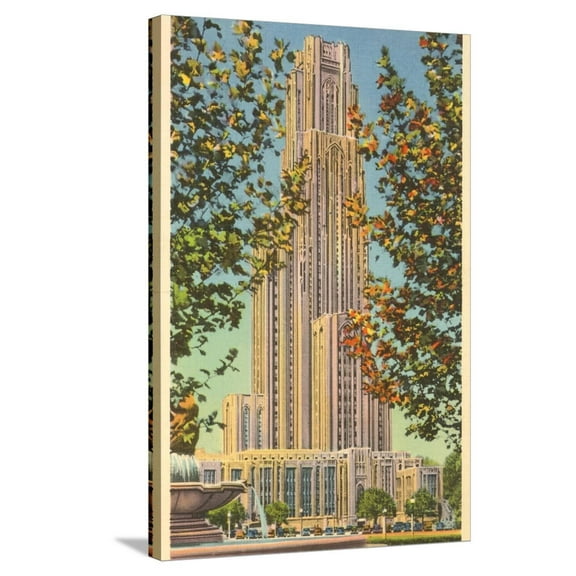 Art.com Cathedral of Learning, Pittsburgh, Pennsylvania Stretched Canvas Print Wall Art, 24" x 36"