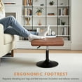 thumbnail image 4 of VECELO Footrest Height Adjustable Ottoman Leg and Foot Rest for Work Comfort, Computer Desk Swivel Stool with Thick Padding, Office Seat, Brown, 4 of 11