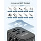 thumbnail image 5 of Adaptador Universal de Viaje LENCENT Negro Carga Rápida con 2 Puertos USB y 3 USB-C PD 30W para USA,, 5 of 8
