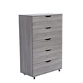 thumbnail image 4 of 5 Drawer Dresser, 30" Mobile Storage Cabinet with Drawers, Wheels, Modern Room Orgnizer Cart, Wood Freestanding Storage Chest for Bedroom, Home Office, 4 of 9
