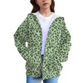 thumbnail image 4 of Kiijoy Girls Leopard Print Fleece Coat Zip Up Cat Ears Hooded Jacket Outerwear, Sizes 2-14, 4 of 4