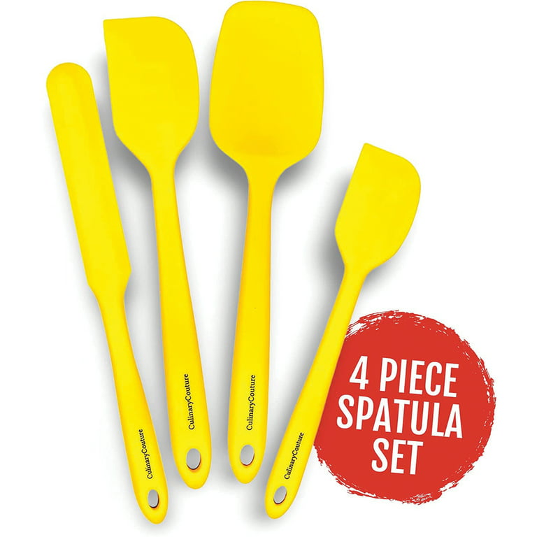 Culinary Couture Silicone Spatula Turner Set Stainless Steel Cooking  Utensils Yellow 