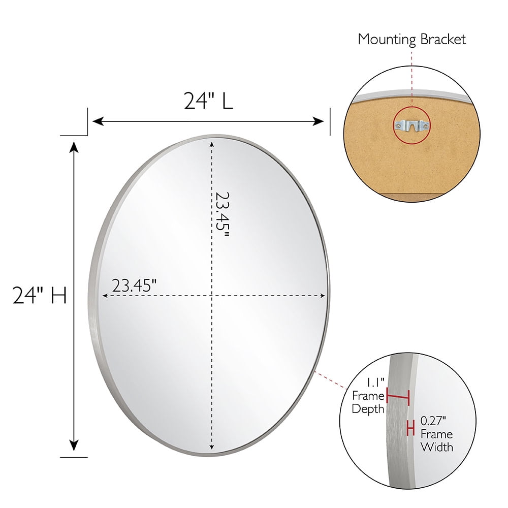 Design House Kenna 24" Round Wall Accent Mirror
