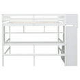 thumbnail image 4 of Full Size Loft Bed with Built-In Study Desk, Shelves & Storage Stairs - Space-Saving Design for Teens, Dorms, Small Rooms, White, 4 of 9