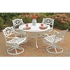 Home Styles Biscayne 5 Piece Metal Patio Dining Set in White
