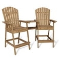 thumbnail image 2 of GloryStar Ensemble de 2 Chaises Adirondack Hautes d'Extérieur en HDPE, Tabourets de Bar Adirondack Paio avec Plateau de Raccord, Chaises Adirondack Hautes en Poly Recyclé pour Terrasse, Cour Arrière, Balcon, 2 of 8
