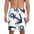 thumbnail image 2 of Rocae Navy Blue Anchor for Men's Soft Sleep Pajama Shorts, Waistband and Pockets, 2 of 9