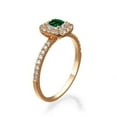 thumbnail image 2 of 1.75 Carat 7x5mm Emerald Cut And Moissanite Diamond Halo Engagement Ring in 10k Rose Gold, 2 of 2