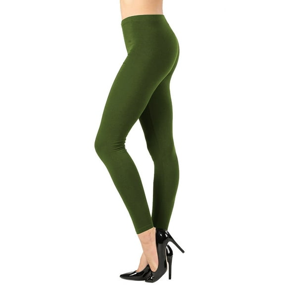 Womens High Waist Cotton Full Length Ankle Leggings
