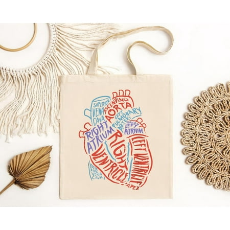 vintage Heart Specialist Anatomy Doctor Medical Biology Gift Tote Bag-TH11101