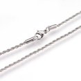 thumbnail image 2 of 304 Stainless Steel Rope Chains Necklaces with Lobster Claw Clasps Stainless Steel color 15.9 inch(40.5cm) 2mm, 2 of 2