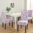 thumbnail image 2 of Artistic Wildflower Tropical Flower and Leaves Rustic Dining Chair Covers 4 Pack Washable Polyester Stretch Slipcovers Removable Seat Protector for Country Kitchen, 2 of 7