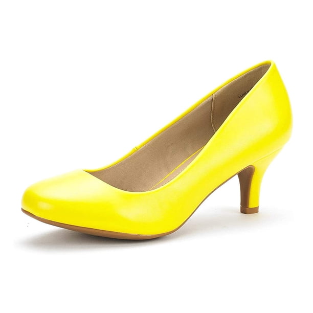 Zapatos de Tacón para Mujer DREAM PAIRS Amarillos Talla 7 Tacón 6.5 cm