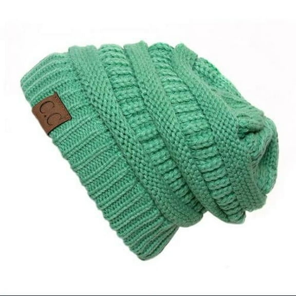 Sage Thick Knit Soft Stretch Beanie Cap