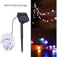 thumbnail image 3 of Guirnalda de luces solares para exterior, 50 LED, 6,9 m, decorativas, IP44, impermeables, 8 modos, para exteriores, interiores y fiestas navideñas (multicolor), 3 of 5