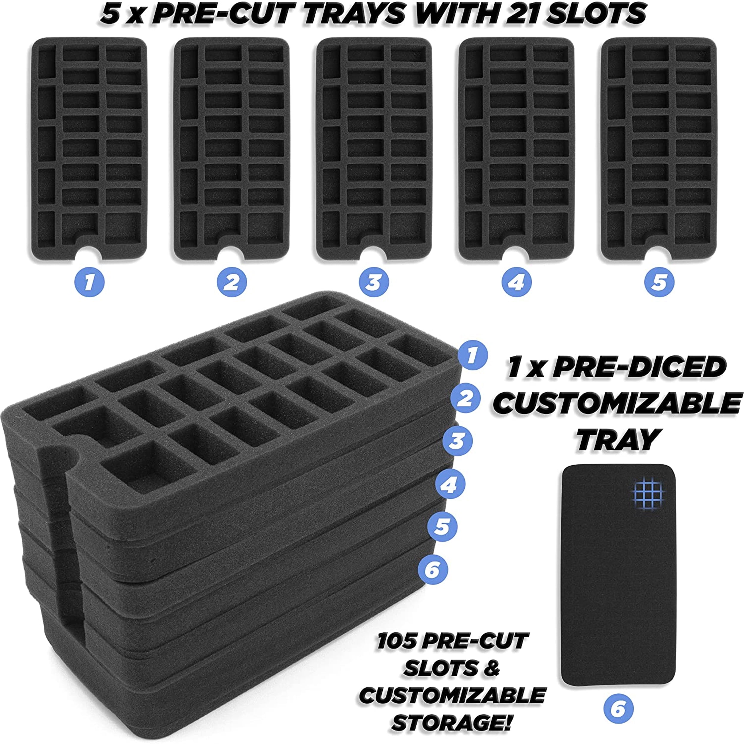 Casematix Miniatures Carrying Case with Fits Warhammer 40K, Dungeons & Dragons and More Tabletop Boardgame Figurines, Red Case Only, Size: 9 x 6.5 x