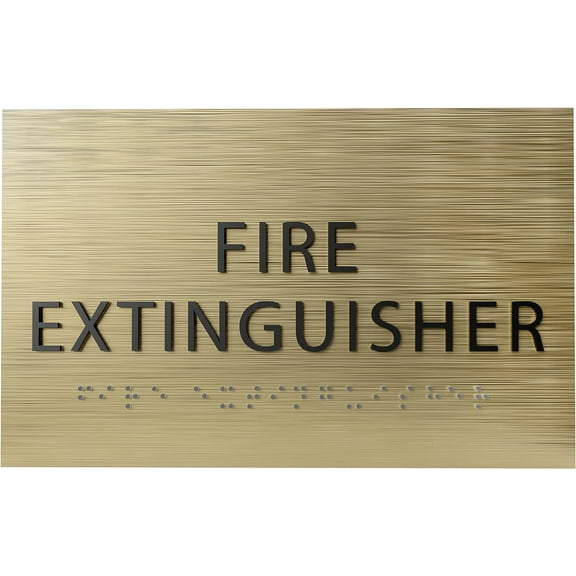 ADA CENTRAL SIGNS - 6" X4" Fire Extinguisher Sign ADA Compliant Tactile Graphics Grade 2 Braille Text | Wall Mount Emergency Plastic Signs for Shopping Malls, Office Building, Schools, & Restaurants