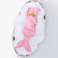 thumbnail image 2 of Baby Knotted Gown- Super Soft Newborn Infant Long Sleeve Sleepwear with Hat For Baby Boy And Girl - Pink, 2 of 5