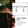 thumbnail image 3 of EeaseCA 2pcs Drum Keys Percussion Drum Set Tuning Tools Drum Tuning Keys Silver, 3 of 8