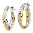 thumbnail image 3 of FJC Finejewelers 10 kt Two Tone Gold Two-tone Polished Hoop Earrings 20 mm x 14 mm, 3 of 6