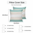 thumbnail image 2 of Turquoise Beige Stripe Outdoor Pillow Covers 18x18 Inch Throw Pillow Covers Set of 2 Waterproof Decorative Pillow Cases Modern Art Horizontal Striped Cushion Covers for Patio Furniture Garden Couch, 2 of 8