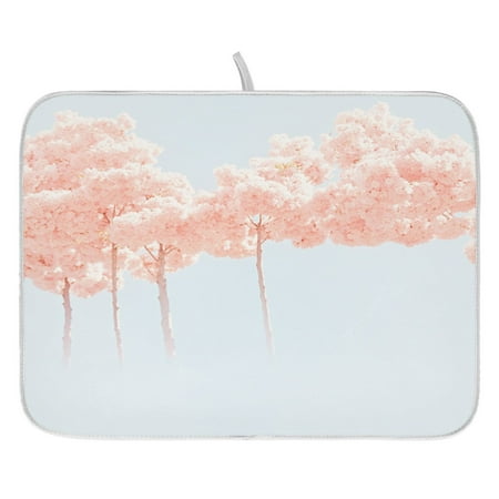 

Cherry Blossom Trees Dish Drying Mat for Kitchen Quick Drying Absorbent Soft Durable 16 x 18