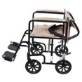 thumbnail image 4 of Drive Medical Flyweight Lightweight Folding Transport Wheelchair, 19", Black Frame, Tan Plaid Upholstery, 4 of 5