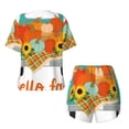 thumbnail image 5 of Picia Hello Fall Farm Truck Pajamas Sets for Women Soft Short-Sleeved Pjs with Lounge Shorts Two Piece Sleepwear-4X-Large, 5 of 9