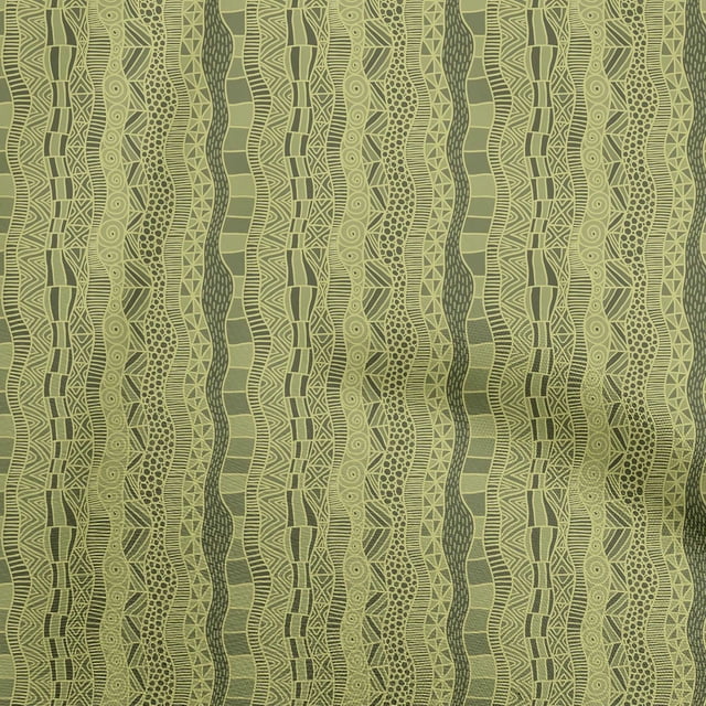oneOone Velvet Light Green Fabric African Wavy Stripes Sewing Craft Projects Fabric Prints By Yard 58 Inch Wide