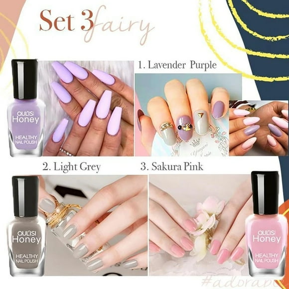 Esmalte de uñas, regalo para mujeres, 3 unidades, a base de agua, despegable y rasgable, 24 ml, removedor mágico.