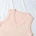 thumbnail image 5 of Preppy V-Neck Knitted Sweater Vest for Teen Girls – Women’s Sleeveless Solid Color Pullover Tank Top for School & Casual Wear, 5 of 9