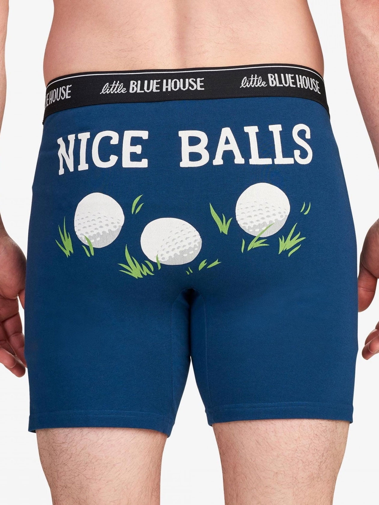 Hatley Little Blue House Men's Nice Golf Balls Boxer Brief, Navy