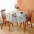 thumbnail image 3 of Round Tablecloth 60 Inch Waterproof Polyester flower Table Cover Stain Wrinkle Free for Kitchen Party, 3 of 5