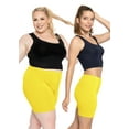 thumbnail image 2 of Stretch Is Comfort Women's Cotton Biker Shorts Yellow X-Large, 2 of 6
