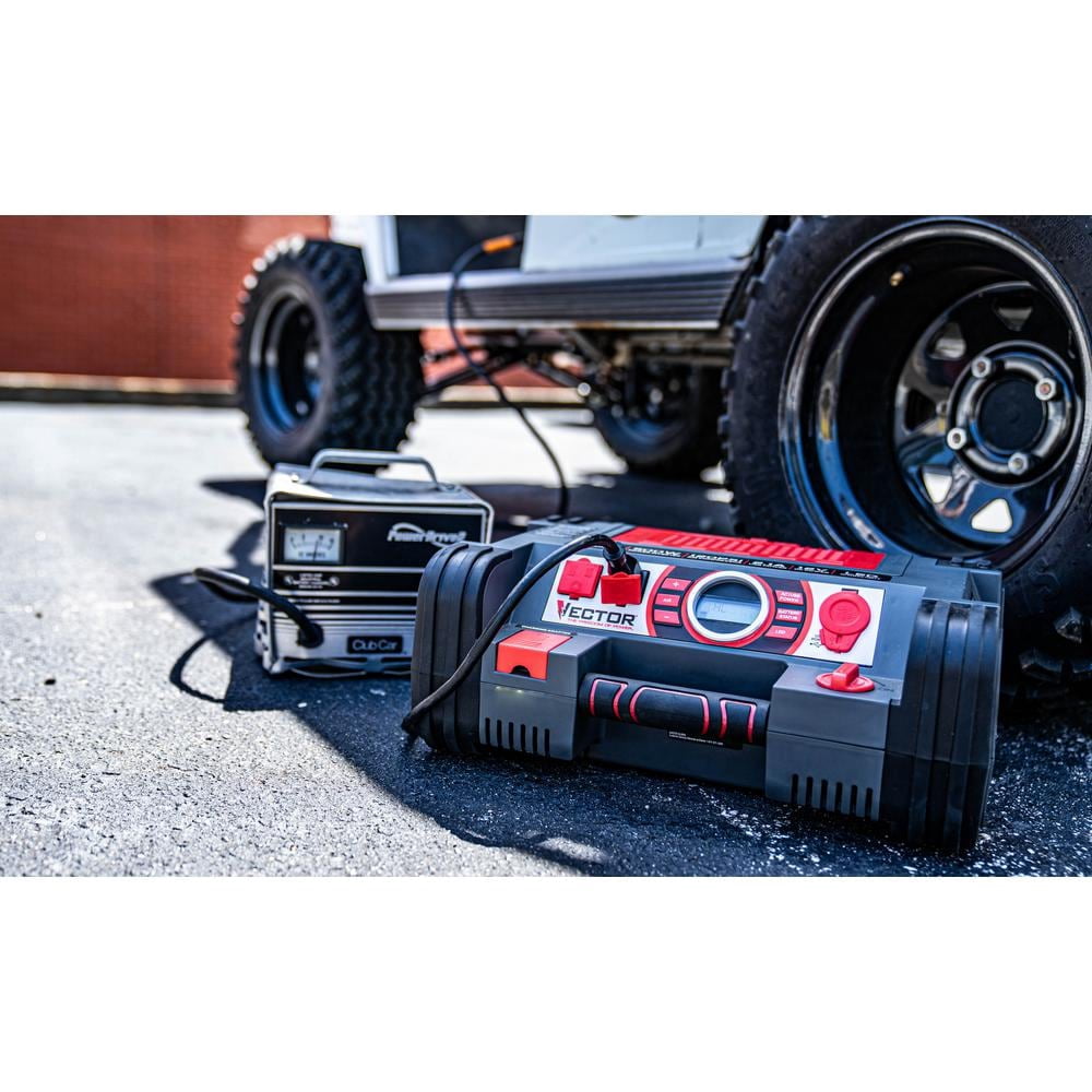 Vector 1200 Peak Amp Automotive Jump Starter, Portable Power - 10W USB Port, 500W Inverter, 120 PSI Air Compressor