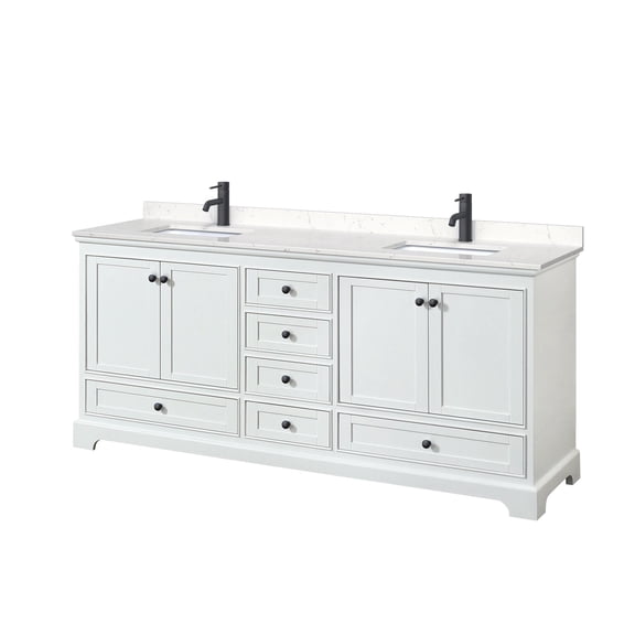 Wyndham Collection WCS202080DWBC2UNSMXX Deborah 80" Free Standing Double Basin Vanity Set