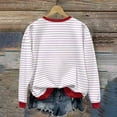 thumbnail image 5 of Cavosen Christmas Womens Pullover Sweaters Crew Neck Long Sleeve Fleece Cute Pullover Stripe Solid Loose Blouses Party Shirt Tops, 5 of 9