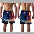 thumbnail image 3 of luoweisi Men's Beach Shorts Quick Dry Swim Trunks with Mesh Lining Galaxy L, 3 of 5
