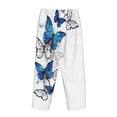 thumbnail image 5 of Xecao Blue Flying Butterflies Women's Straight Lounge Pajama Pants: The Epitome of Relaxed Sleepwear, 5 of 9