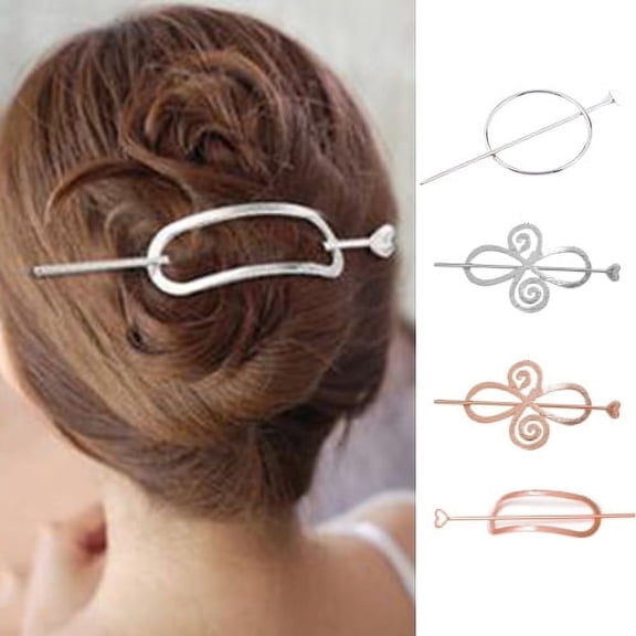 D-GROEE 6PCS Hair Barrette with Stick Geometric Ponytail Clip Alloy Hair Accessories for Women Hair Holder Clip Mothers Day Gift