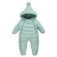 thumbnail image 6 of Winter Infant Baby Boys Girls Snowsuit Romper Pompom Hooded Outwear Zipped One Piece Toddler Jumpsuit down Coat Bodysuit 0-18M, 6 of 6