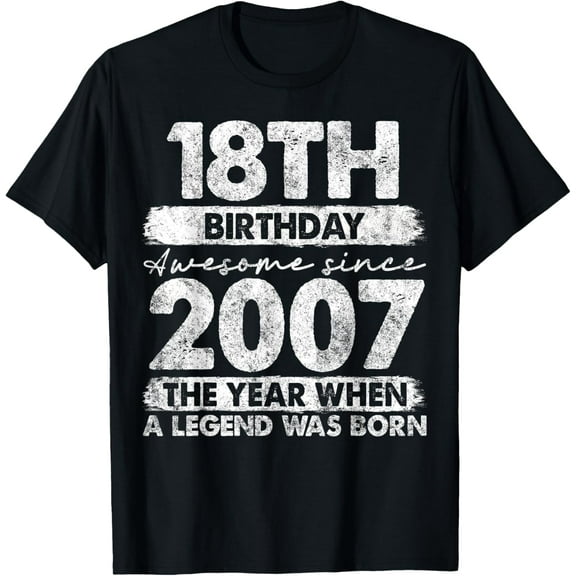 18 Year Old Gifts Vintage 2007 Limited Edition 18th Birthday T-Shirt