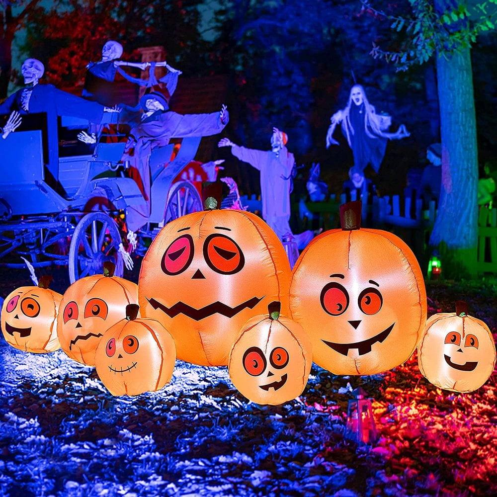 Animated Halloween Yard Prop, Giant Lawn Decorations with LED Lights