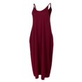 thumbnail image 1 of vestido maxi largo de las mujeres Vestido sin mangas del tanque de la playa de las mujeres sin mangas del cuello maxi con los bolsillos vino rojo xl Vino rojo XL Magideal vestido maxi largo de las mujeres, 1 of 7